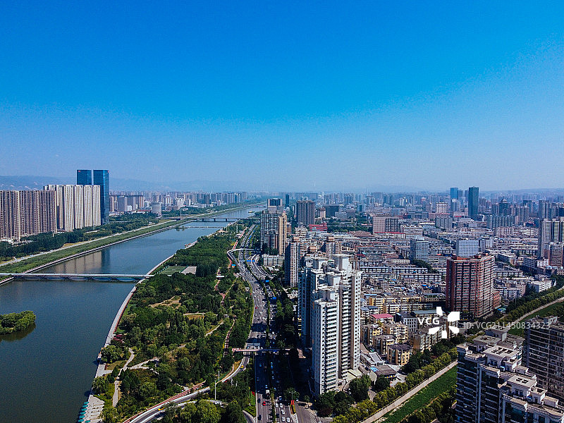 太原 南内环桥 平阳路 华德中心广场 晋阳湖会展中心 万象城图片素材