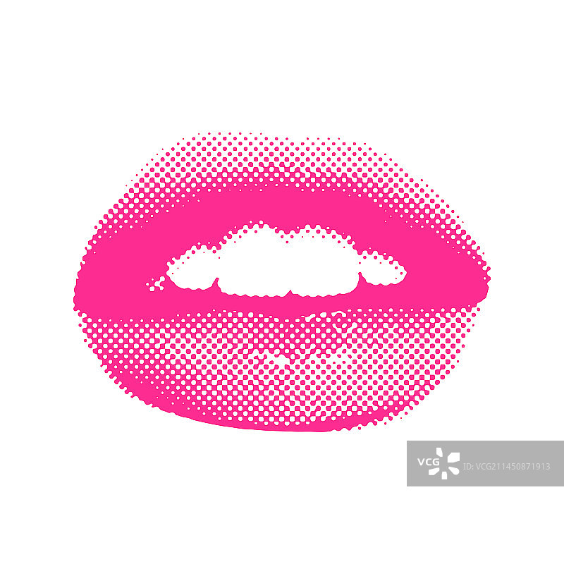 彩色半色调女性嘴唇图片素材