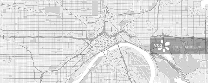 明尼苏达州圣保罗城市黑白地图图片素材