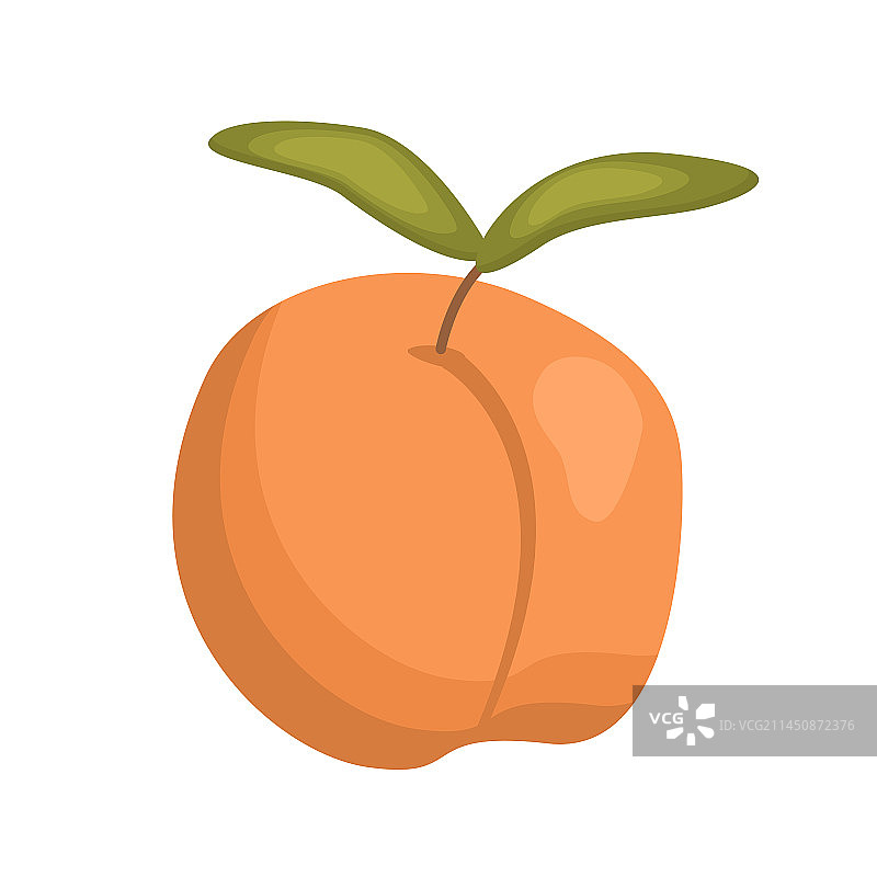 带枝叶的完整桃子图片素材