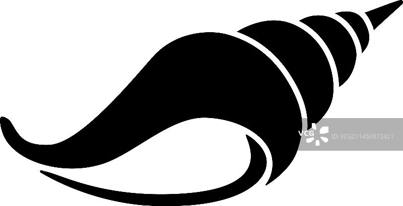 螺旋海贝海洋动物轮廓图片素材