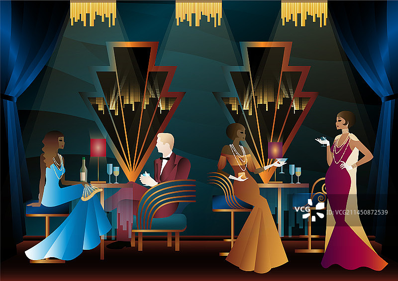 男女在餐厅喝鸡尾酒图片素材