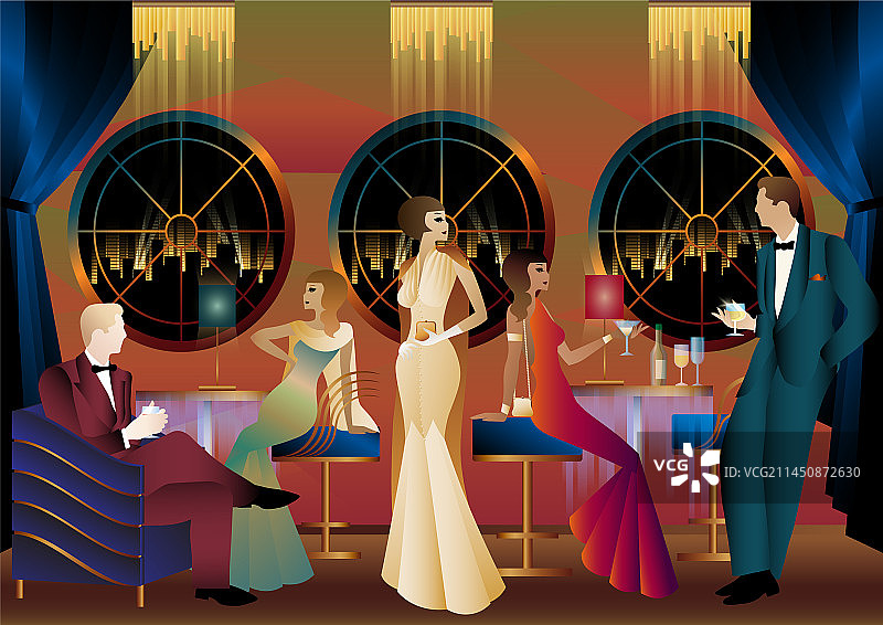男女在餐厅喝鸡尾酒图片素材