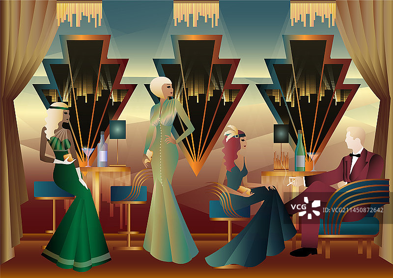 男女在餐厅喝鸡尾酒图片素材