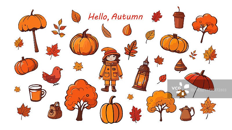 秋装娃娃秋季照片合集图片素材