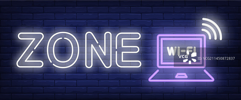 无线网络霓虹灯标志图片素材