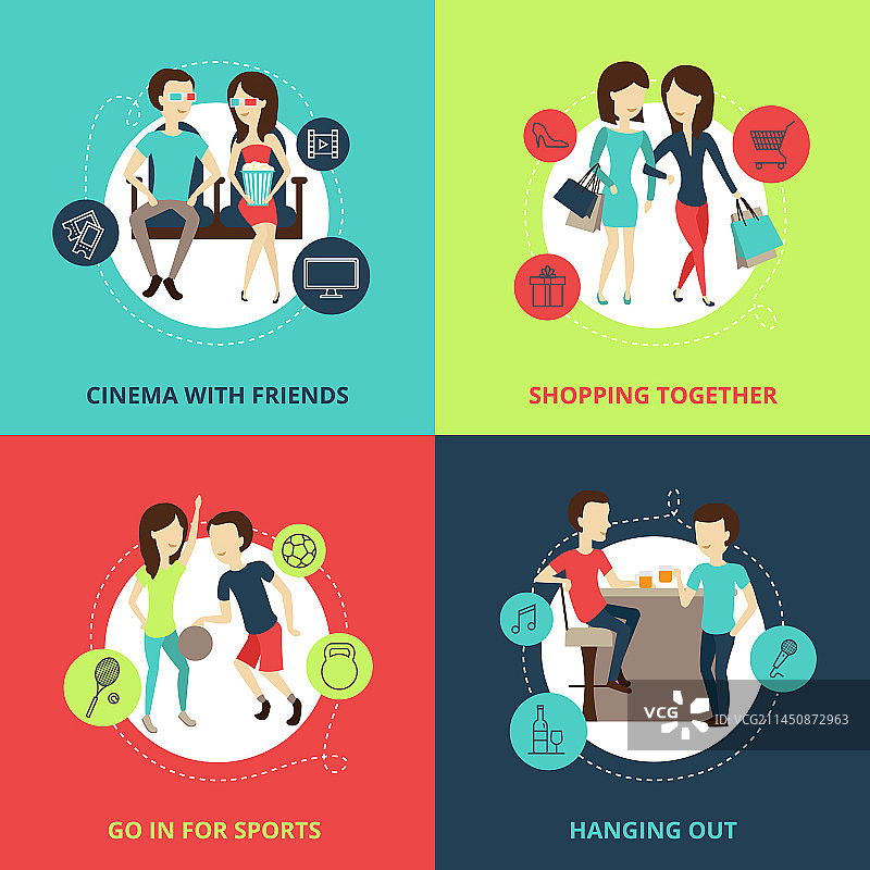 朋友概念图标集图片素材