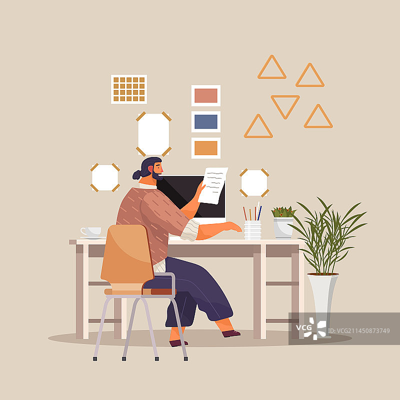 家庭办公室居家办公区域图片素材