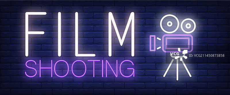 电影拍摄霓虹灯标志图片素材