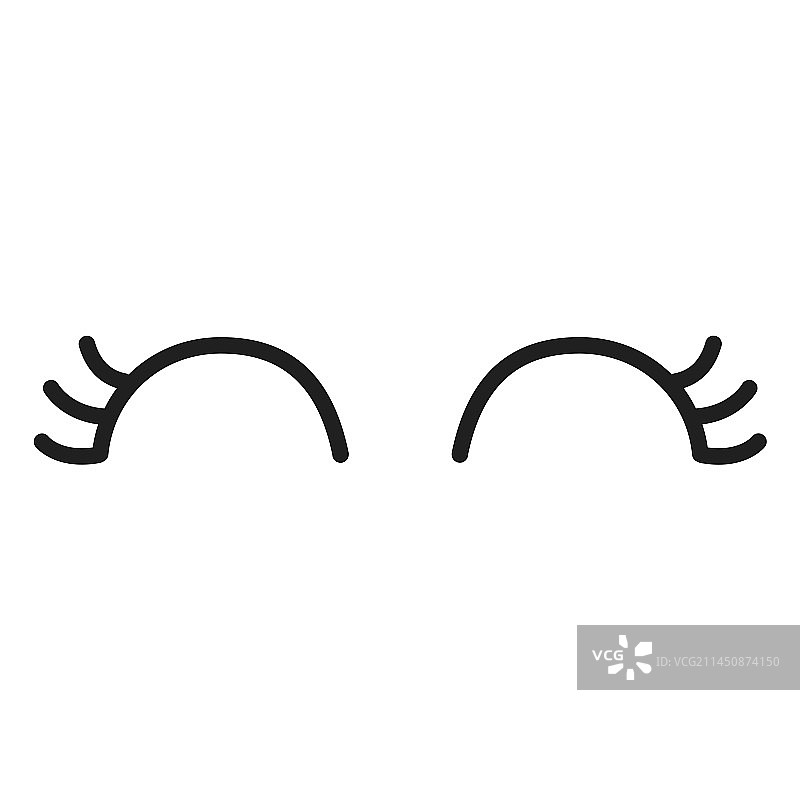 卡通眼睫毛笔触图片素材