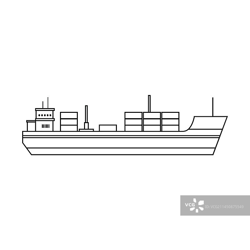 货船线条图片素材