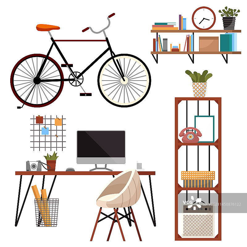 现代室内设计物品概念图片素材