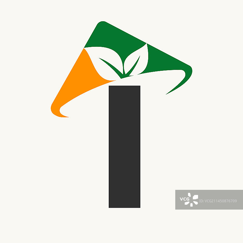 字母I农业标志，农民概念图片素材