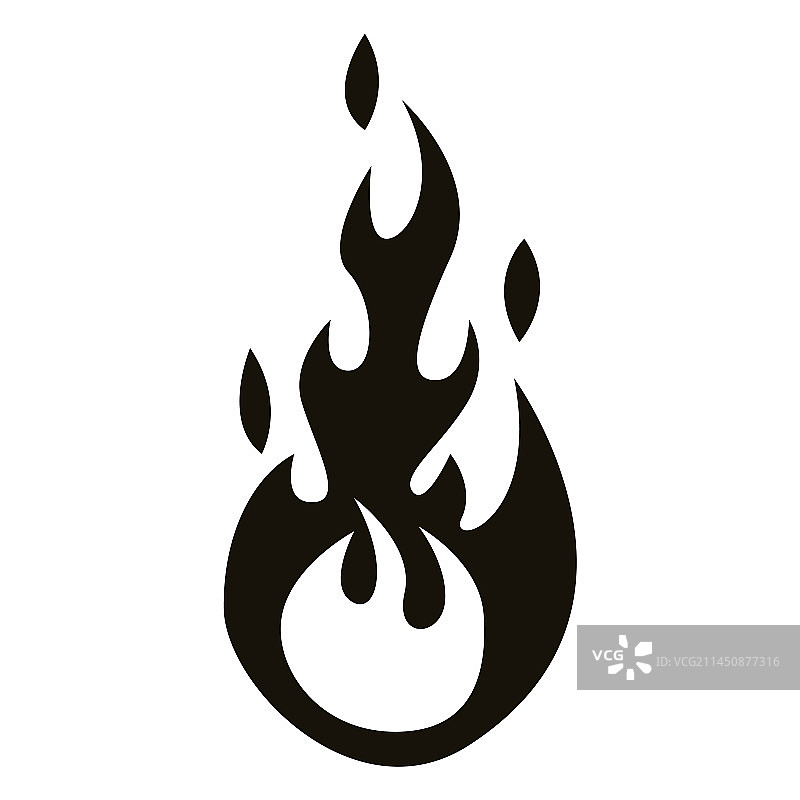 卡通火焰（黑白）图片素材