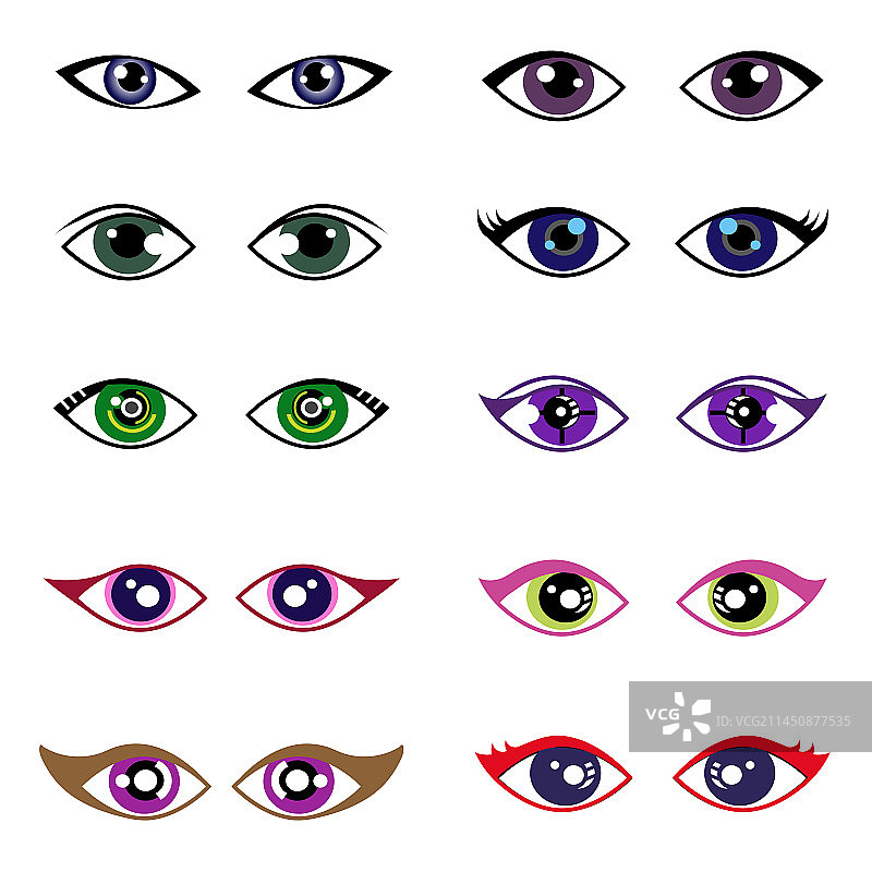 卡通眼睛图标合集图片素材