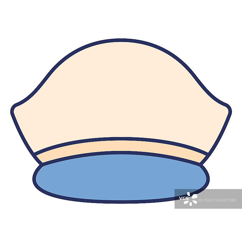 彩色描边船长帽元素图片素材