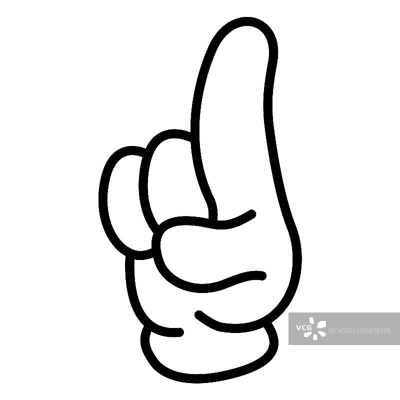 卡通人物竖起一根手指图片素材