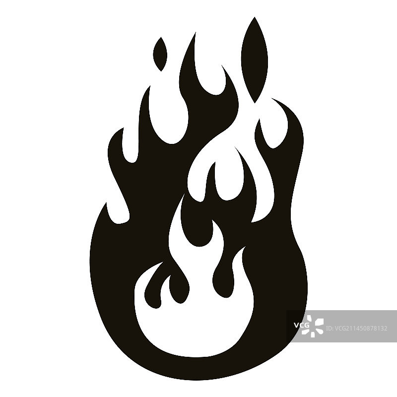 卡通火焰黑白图片素材