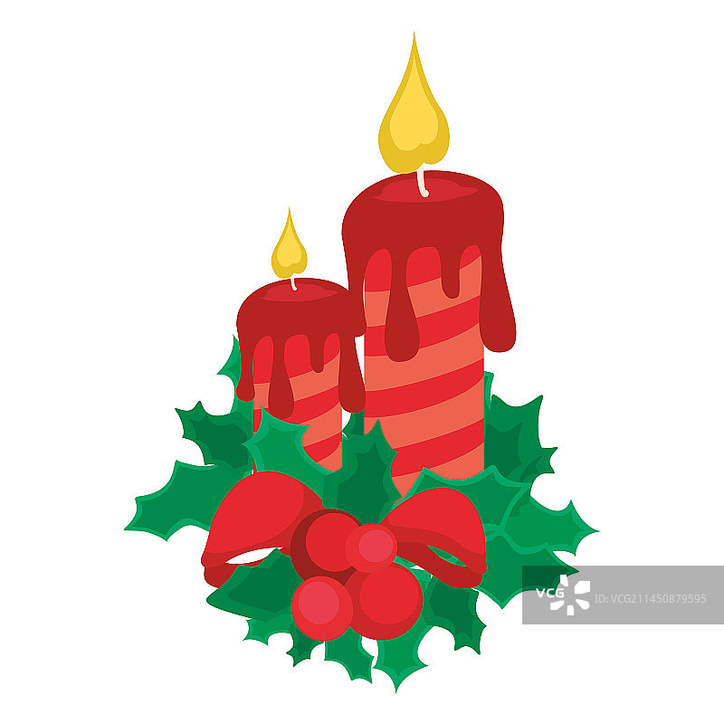 圣诞槲寄生蜡烛灯图片素材