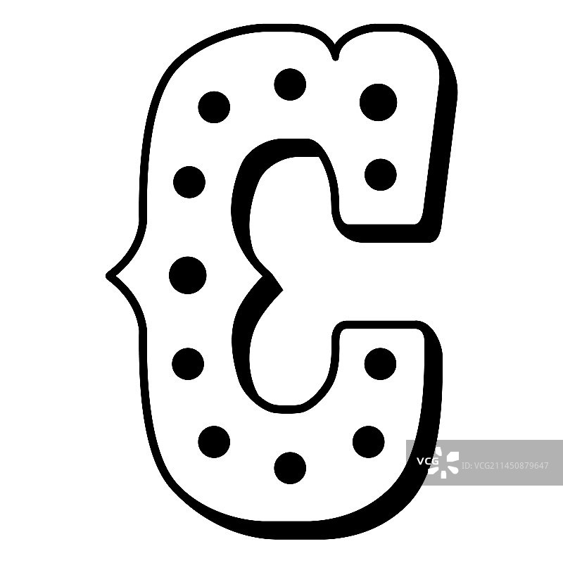 狂欢节字母C单色图片素材