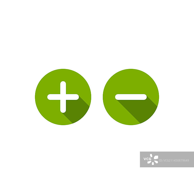 加号和减号圆形扁平图标图片素材