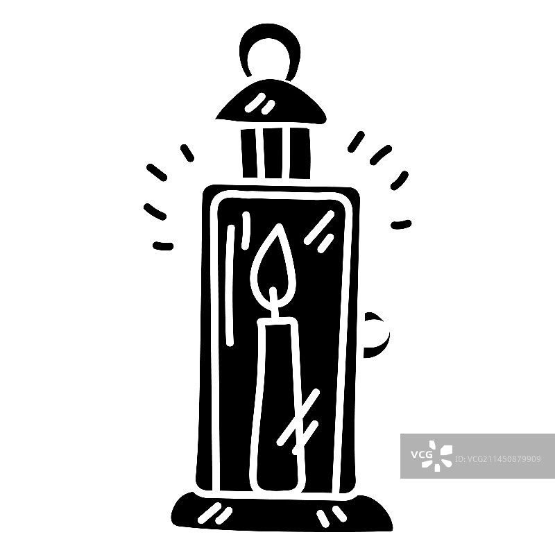 烛光灯笼剪影图片素材