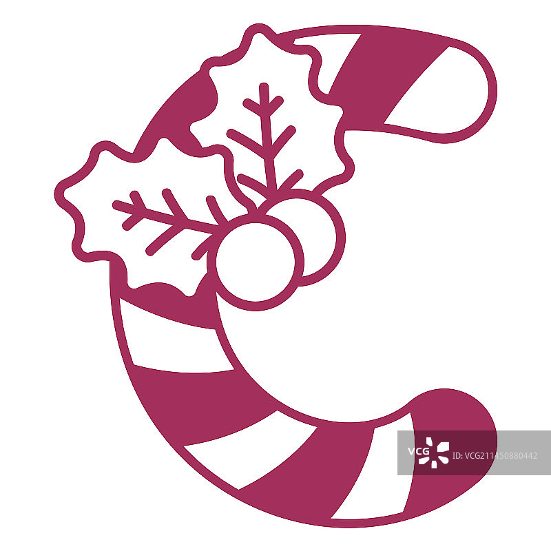 糖果手杖圣诞节字母C笔画图片素材