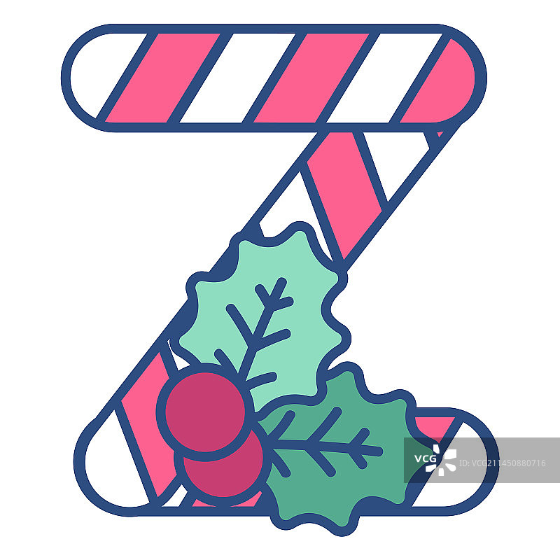 拐杖糖圣诞节字母Z图片素材