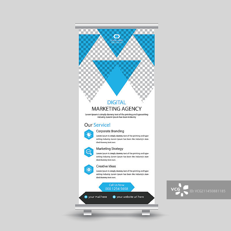 数字营销机构易拉宝设计图片素材