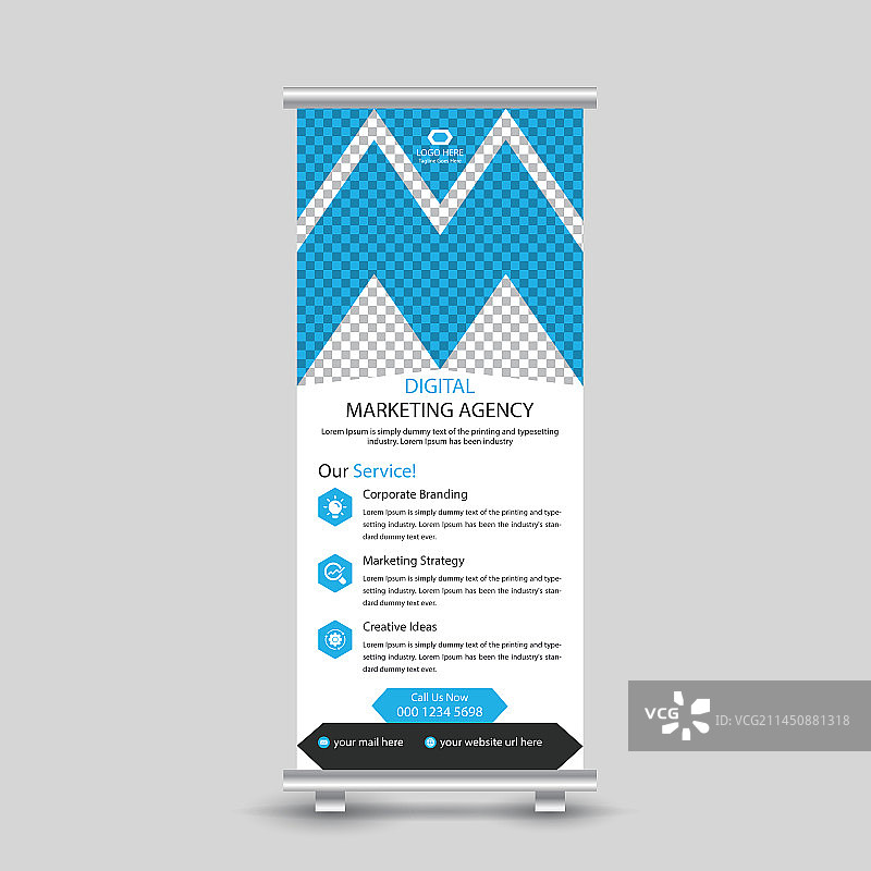 数字营销机构易拉宝设计图片素材