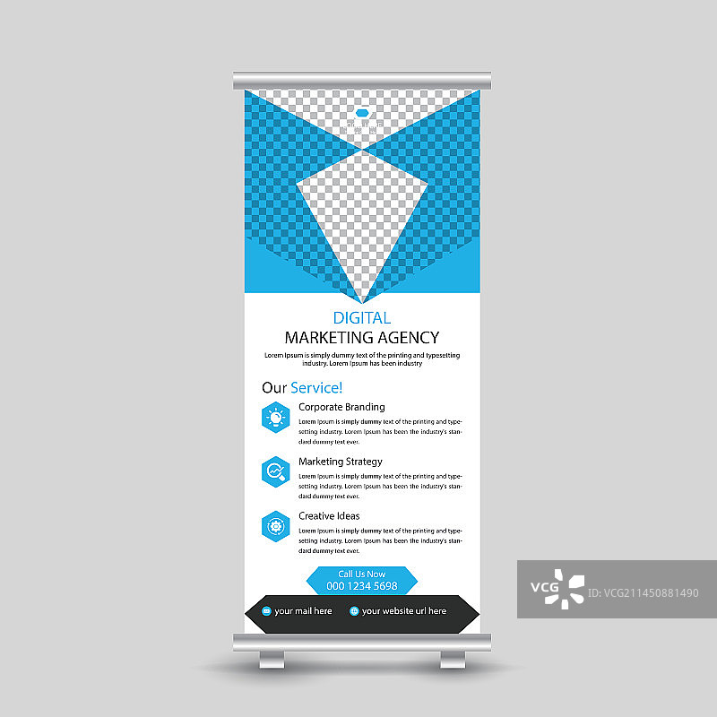 数字营销机构易拉宝设计图片素材