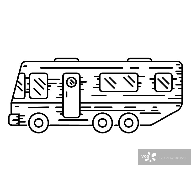 露营车矢量笔画图标图片素材