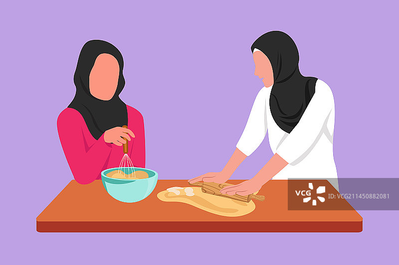 卡通扁平风格的阿拉伯美女图片素材