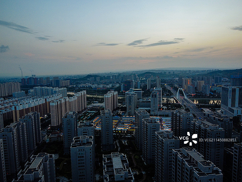 张家口 市民广场 地质博物馆 图书馆 地标图片素材