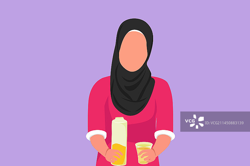 拿着东西的女人扁平人物画像图片素材