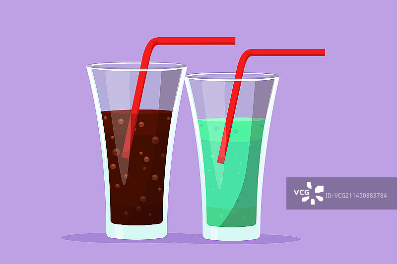 卡通扁平风格新鲜甜味软饮图片素材