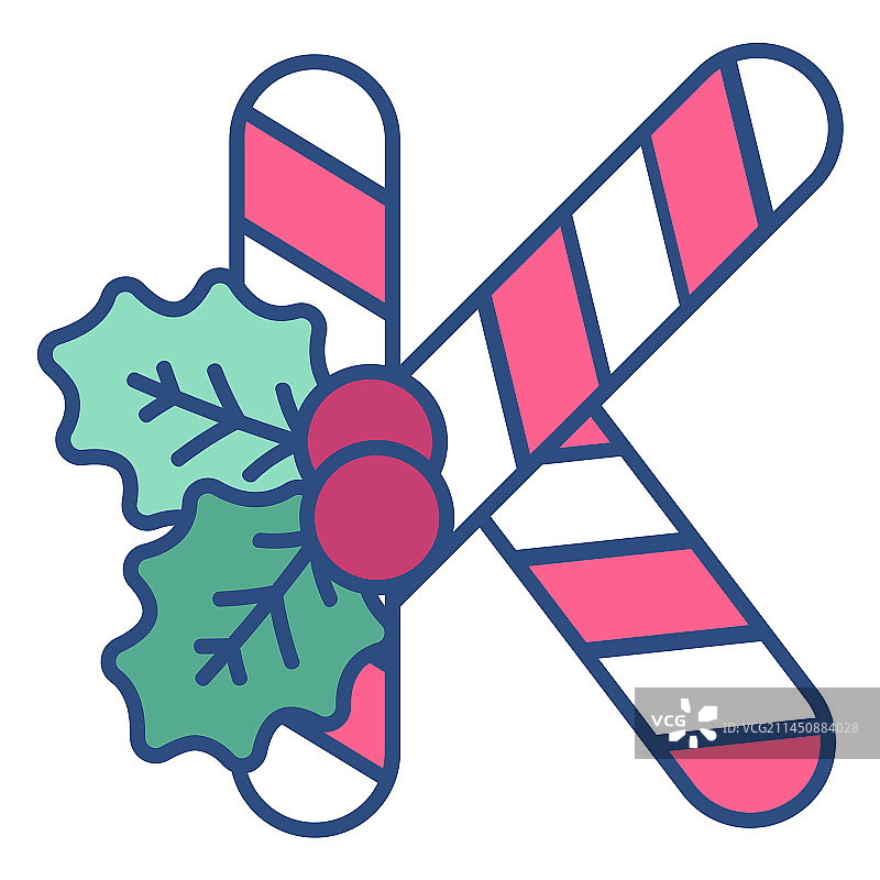 糖果手杖圣诞字母K图片素材