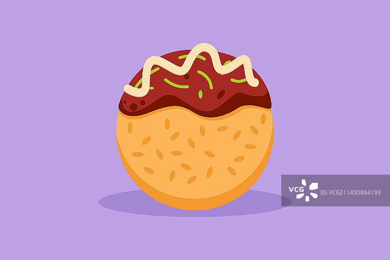 风格化扁平日式章鱼烧人物图片素材