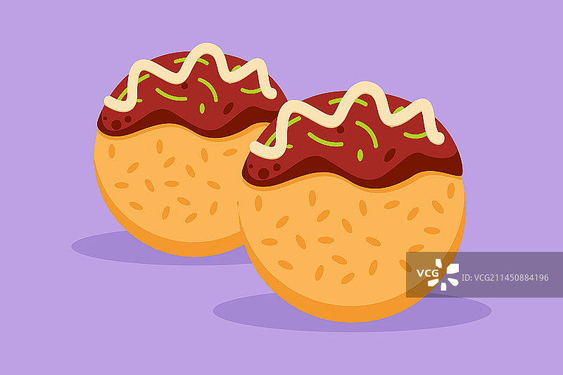 扁平风格的新鲜日式食品绘画图片素材