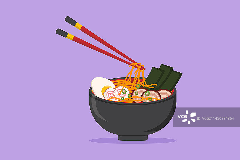 卡通扁平风格日式图案图片素材