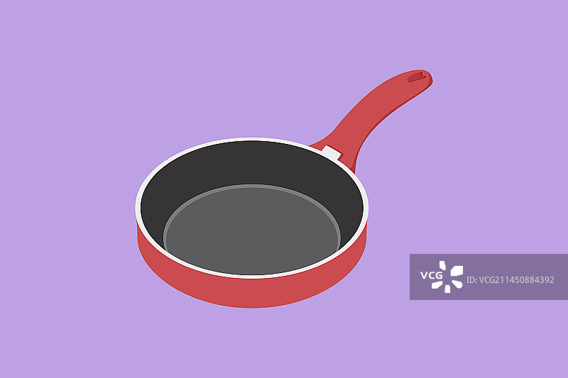 黑色煎锅扁平风格角色标志图片素材