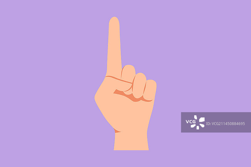 卡通扁平风格的胜利符号图片素材