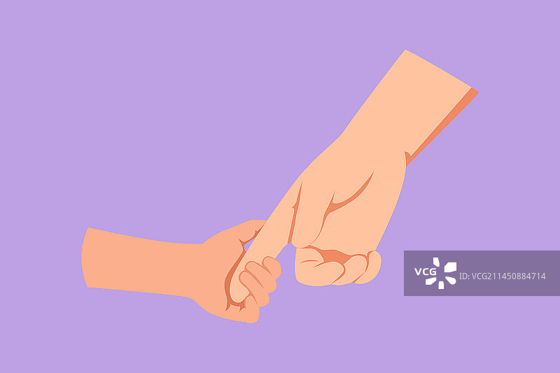 扁平风格的父亲牵手图片素材