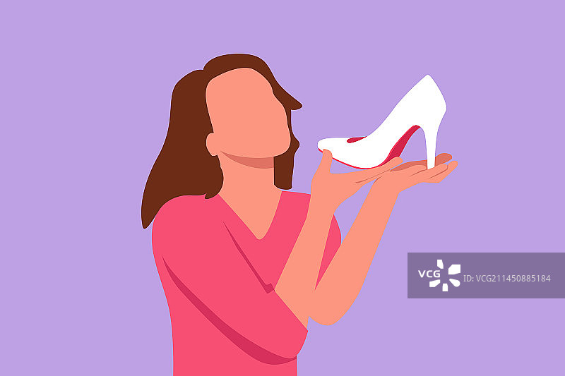 高跟鞋控扁平人物图片素材