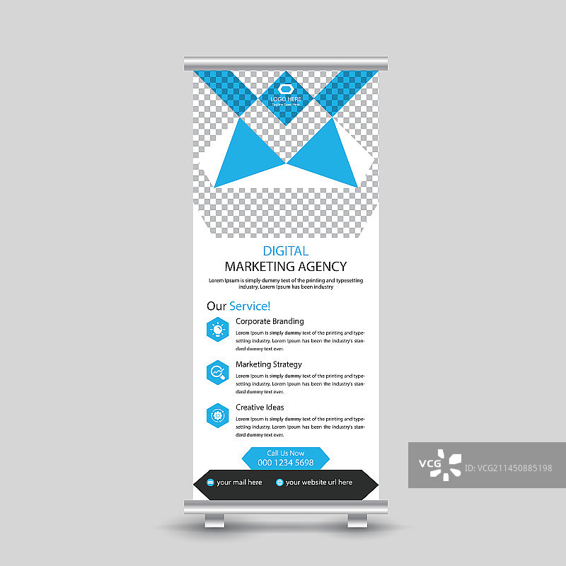 数字营销机构易拉宝设计图片素材