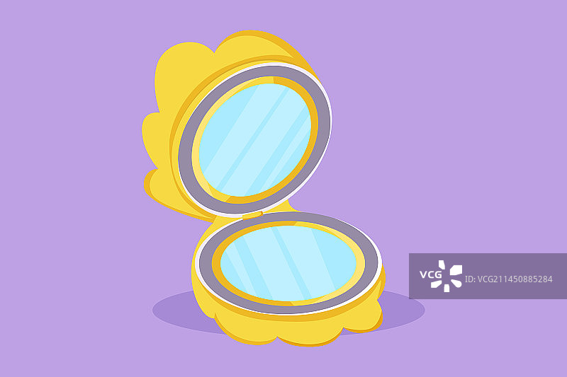 精致妆容面部的扁平风格角色图片素材