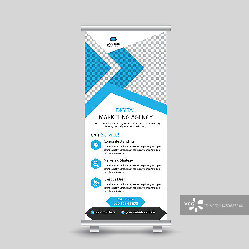 数字营销机构易拉宝设计图片素材