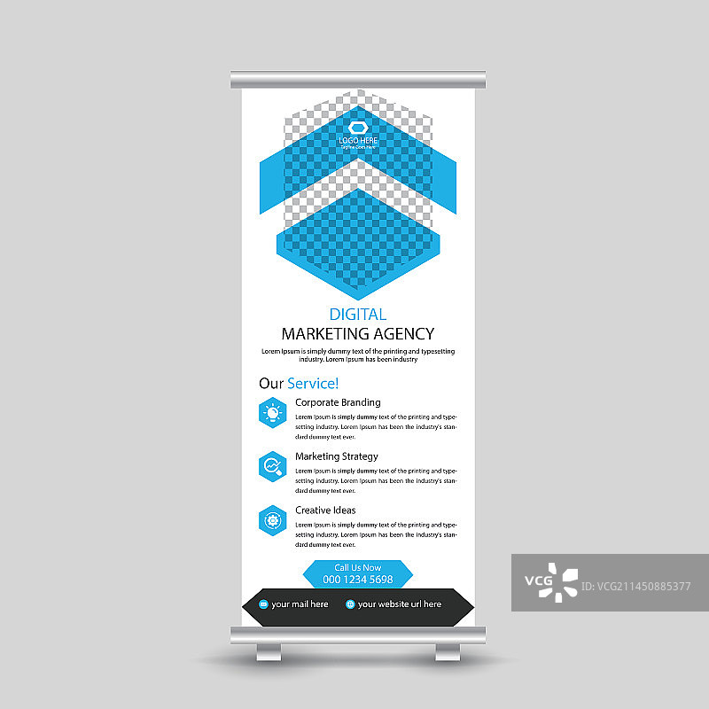 数字营销机构易拉宝设计图片素材