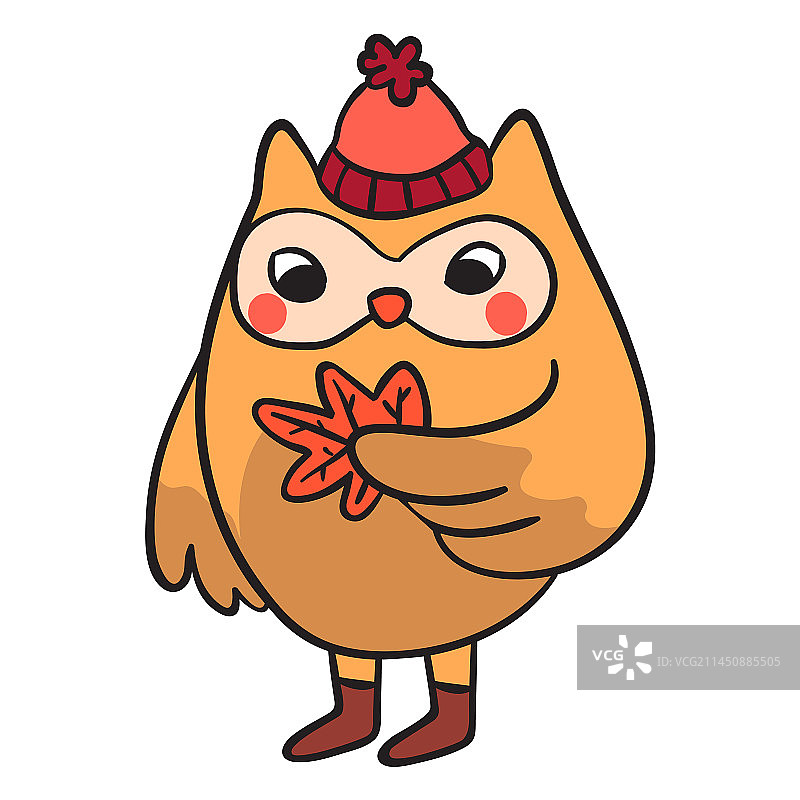 卡通扁平风猫头鹰图片素材