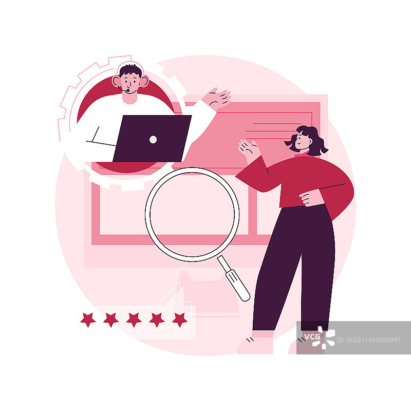 客户自助服务概念抽象图片素材